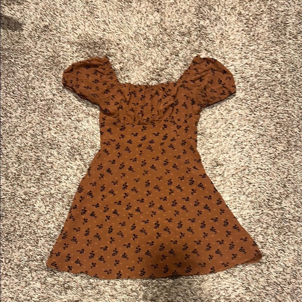 Floral Brown mini Dress